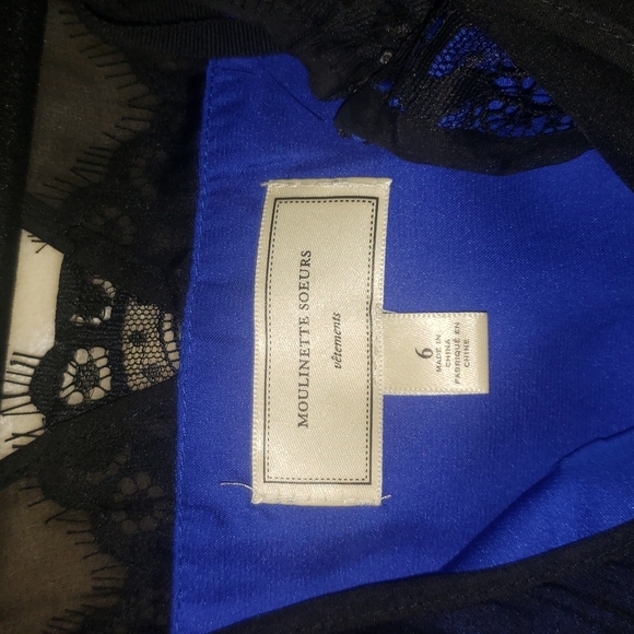 Moulinette Sowers Silk Blur and Black Lace Tulle Dress NWOT - Picture 7 of 9